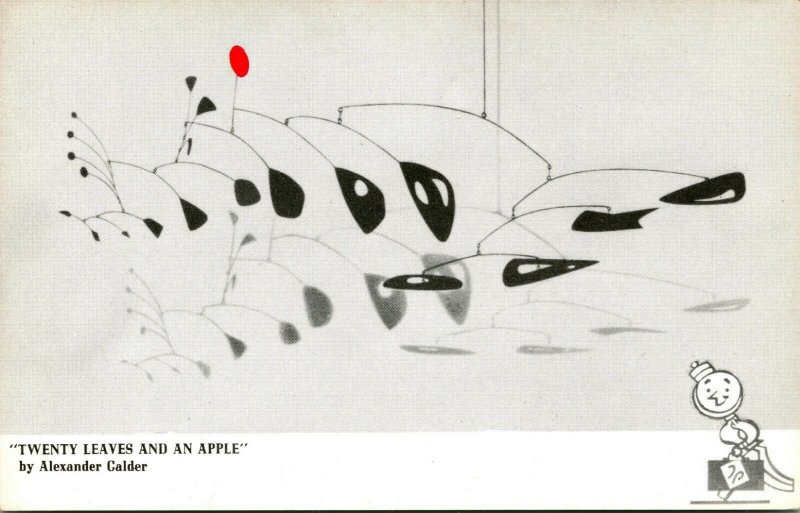 Vtg Postcard Artist Alexander Calder Twenty Leaves and An Apple Terrace Hotel