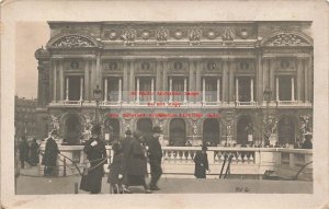 France, Paris? RPPC, Metro Station Stairway Entrance, Beautiful Building, Photo