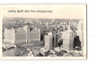 Chicago Illinois IL Vintage RPPC Real Photo Looking North East Chicago's Loop
