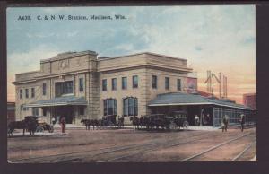 C & N W,Train Station,Madison,WI Postcard