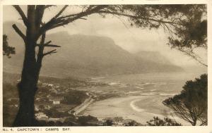 Vintage Lithograph Postcard No.4 Capetown South Africa Camps Bay Unposted