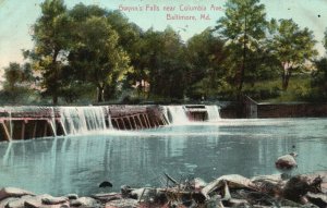 Vintage Postcard 1909 Gwnn's Falls Near Columbia Avenue Baltimore Maryland MD