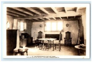 Room Interior Antiquarian Society Concord MA Real Photo RPPC Postcard (EF19)