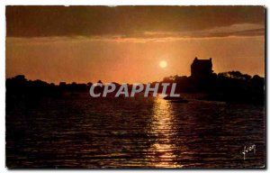 Old Postcard Brittany's Cote de Granit Sunset on Costaeres