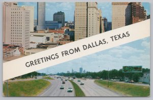 Dallas Texas~Downtown Business Section~Multimillion Dollar Super Highway~Vtg PC