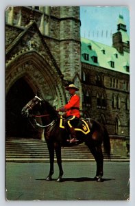 Vintage RCMP Mountie Postcard Ottawa Parliament Buildings 1961 Postmark