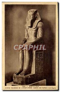 Old Postcard Egypt Egypt PARIS Muse du Louvre COLOSSAL STATUE OF ANCIENT EMPI...