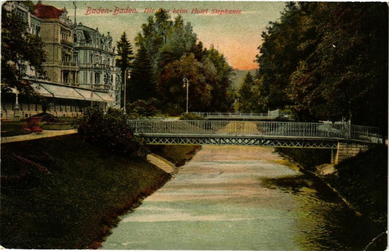 CPA AK Baden-Baden- Die Oos beim Hotel Stephanie GERMANY (889331)