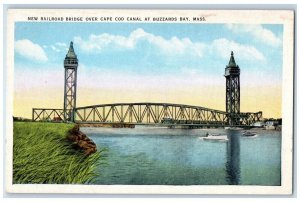 1910 New Railroad Bridge Over Cape Cod Canal Buzzards Bay Massachusetts Postcard