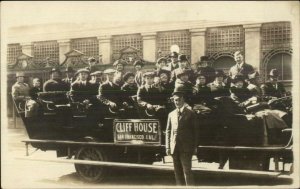 San Francisco CA Cliff House Tourist Bus c1920 Real Photo Postcard