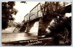 Antwerp Ohio~Maumee River Multi Span Forder Bridge~Replaced 1996~1915 RPPC 