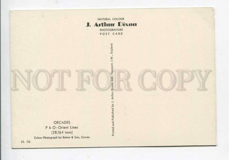402019 UK ORIENT LINE ship Orcades Old Dixon postcard