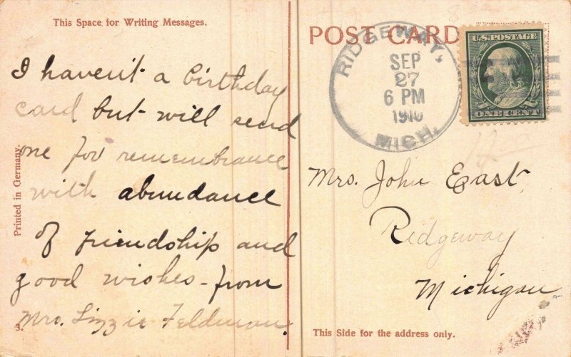 Postcard Main Street, looking South in Adrian, Michigan~119058