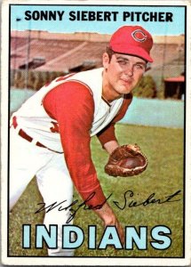 1967 Topps Baseball Card Sonny Siebert Cleveland Indians sk1899