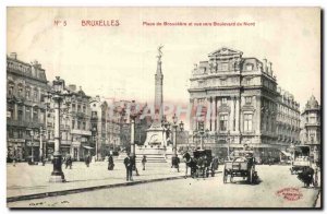 Belgie Belgium Brussels Old Postcard Place de Brouckere e view to the Norther...