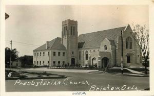 Bristow Oklahoma 1930s Presbyterian Church RPPC real photo postcard 58