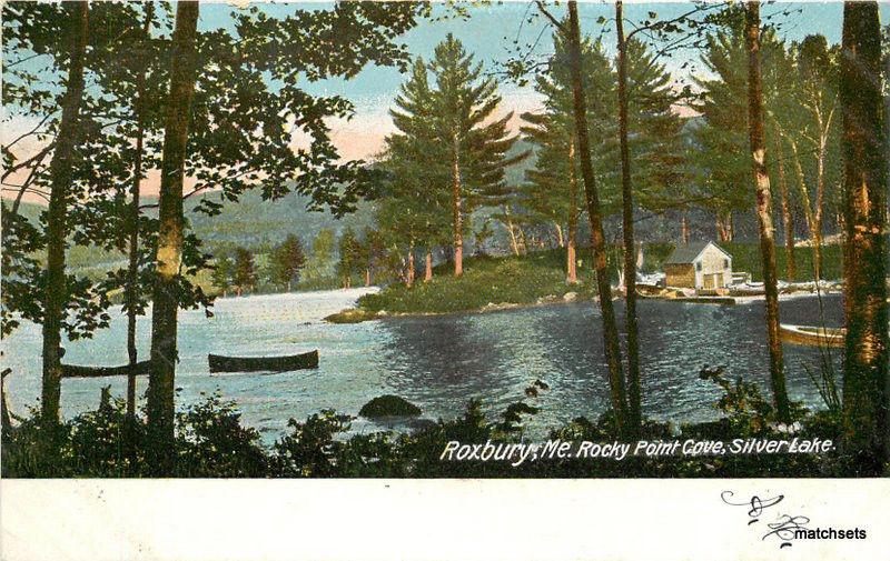 C-1910 Roxbury Maine Rocky Point Cave Silver Lake Leighton postcard 11735