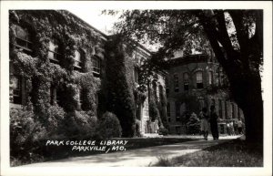 Parkville Missouri MO Park College Library Real Photo Vintage Postcard