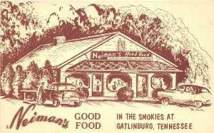 Gatlinburg Tennessee 1960s Postcard Neiman's Good Food Restaurant