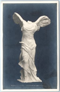 c1910s Paris, France RPPC La Victoire de Samothrace Louvre Museum Statue A336