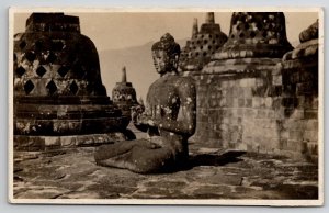 Indonesia Buddha Temple of Boroboudour RPPC Real Photo Postcard B34