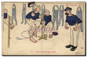 Old Postcard Gervese Illustrator Our Sailors Starboardites in gym Gymnastics