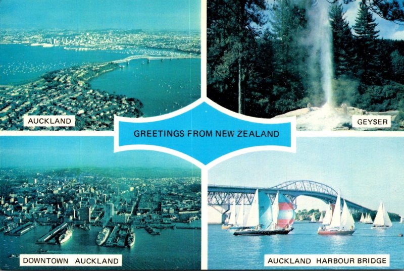 New Zealand Greetings Showing Scenes In Auckland