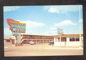 HOLBROOK ARIZONA ROUTE 66 HOLBROOK MOTEL 1956 CHEVY CARS OLD POSTCARD