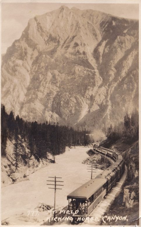 Mt. Field, Kicking Horse Canyon Canadian Pacific Railway Train Postcard