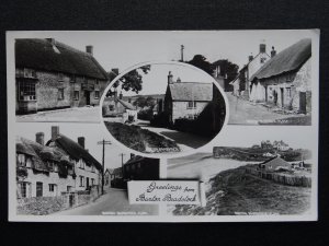 Dorset BURTON BRADSTOCK 5 Image Multiview & THREE HORSESHOES INN c1950s RP PC