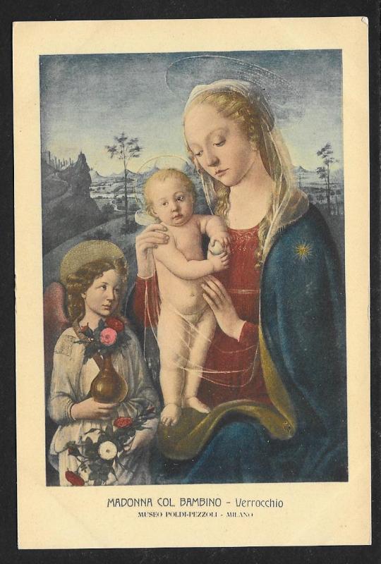 Madonna & Child Verrocchio Unused c1920s