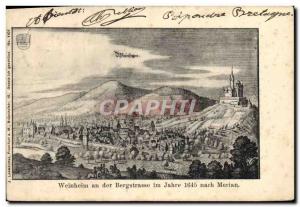 Postcard Old Weinheim An Der Bergstrasse Im Jahre 1645 Nach Merian