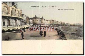 Belgie Belgium Ostend Old Postcard Large hotels