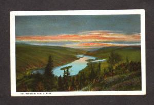 AK Midnight sun View Alaska Postcard