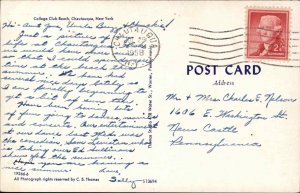 CHAUTAUQUA NY College Club Beach LIFE GUARD LIFEGUARD Old Postcard