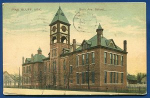 Pine Bluff Arkansas ar Sixth Avenue School old postcard