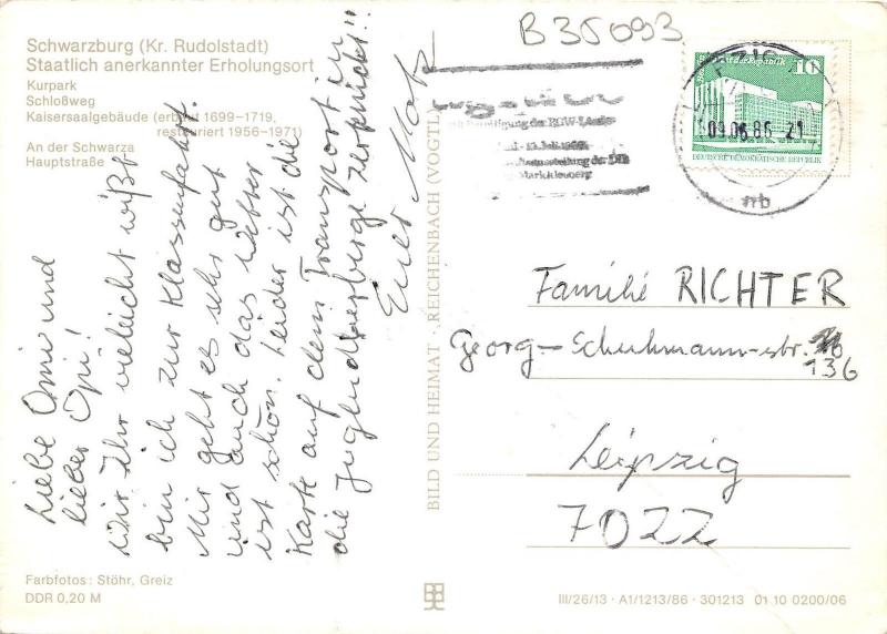 B35093 Schwarzburg Rudolstadt  germany