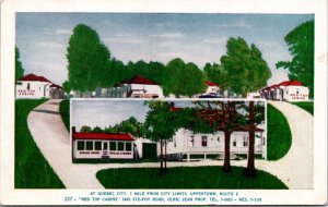 Postcard Quebec City Uppertown Red Top Cabins Route 2 Roadside 1960s K93