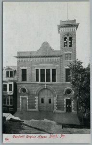 YORK PA FIRE STATION GOODWILL ENGINE HOUSE ANTIQUE POSTCARD