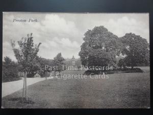 Lancashire: Preston Park, showing water font & clock tower, Old Postcard