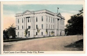 c1910 DODGE CITY Kansas Kans Ks Postcard FORD COUNTY COURT HOUSE  K237