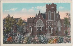 Wisconsin WI Postcard c1920 KENOSHA Methodist Church Building