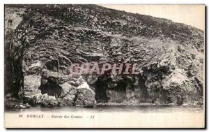 Old Postcard Morgat Caves Entree