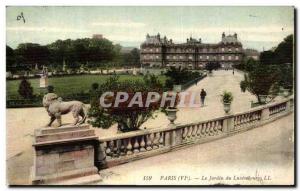 Old Postcard Paris Luxembourg Garden