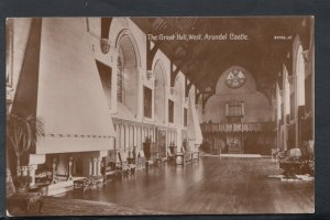 Sussex Postcard - The Great Hall, West, Arundel Castle   RS13676
