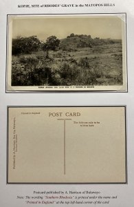 Mint Southern Rhodesia RPPC Real Picture Postcard Kopje Cecil Rhodes Grave