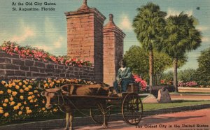 Vintage Postcard At The Old City Gates The Oldest City In U. S. St. Augustine FL