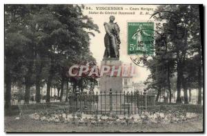 Old Postcard Vincennes Court Marigny Statue General Daumesnil