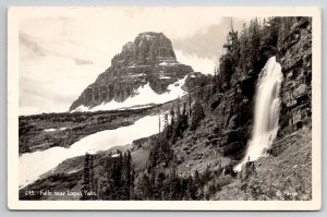 Falls Near Logan Pass 1950 Browning MT to Hassinger New Haven CT  Postcard Q23