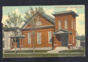 PORTLAND INDIANA FRIENDS CHURCH BUILDING VINTAGE POSTCARD 1910 BAYARD IND.